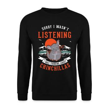 Chinchilla cadeau Woolly Mouse Shorttail Chinchilla - Sweat-shirt Unisexe - noir - Devant - Alina (178cm) & Michal (187cm)