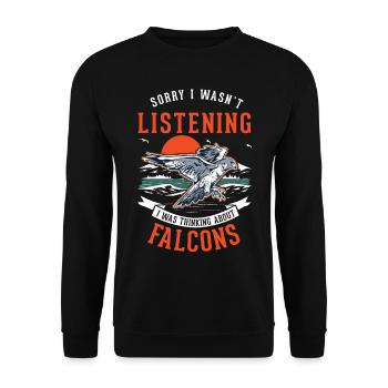 Falke Falkner Turmfalke Falknerei Falkner - Unisex Pullover - Schwarz - Vorne - Alina (178cm) & Michal (187cm)