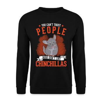 Chinchilla cadeau Woolly Mouse Shorttail Chinchilla - Sweat-shirt Unisexe - noir - Devant - Alina (178cm) & Michal (187cm)