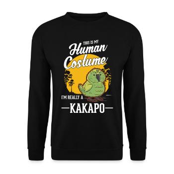 Kakapo Halloween Bird Night Parrot - Unisex Sweatshirt - black - Front - Alina (178cm) & Michal (187cm)