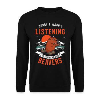 Castor Beaver Dam cadeau castor - Sweat-shirt Unisexe - noir - Devant - Alina (178cm) & Michal (187cm)
