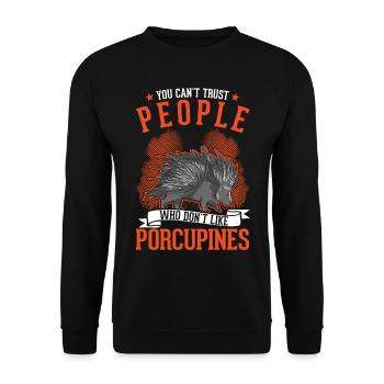 Porc-épic amateur Porc-épic - Sweat-shirt Unisexe - noir - Devant - Alina (178cm) & Michal (187cm)