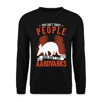 Aardvark Gift Aardvark - Unisex Sweatshirt - black - Front - Alina (178cm) & Michal (187cm)