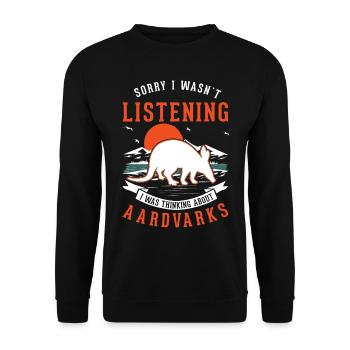 Erdferkel Geschenk Aardvark - Unisex Pullover - Schwarz - Vorne - Alina (178cm) & Michal (187cm)