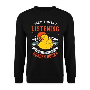 Canard en caoutchouc cadeau canard en caoutchouc canard en caoutchouc - Sweat-shirt Unisexe - noir - Devant - Alina (178cm) & Michal (187cm)
