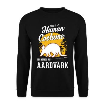 Erdferkel Déguisement Humain Halloween Aardvark - Sweat-shirt Unisexe - noir - Devant - Alina (178cm) & Michal (187cm)