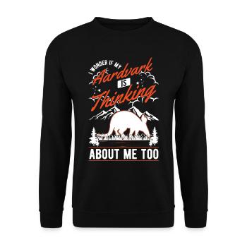 Aardvark Gift Aardvark - Unisex Sweatshirt - black - Front - Alina (178cm) & Michal (187cm)