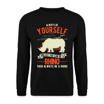 Rhino Rhino Rhinoceros - Unisex Sweatshirt - black - Front - Alina (178cm) & Michal (187cm)