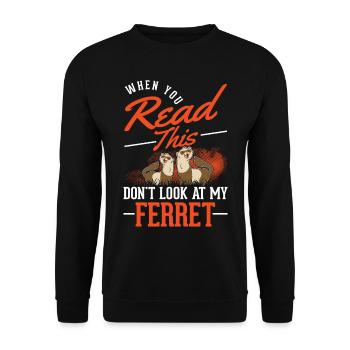 Ferret Lover Ferret Gift - Unisex Sweatshirt - black - Front - Alina (178cm) & Michal (187cm)