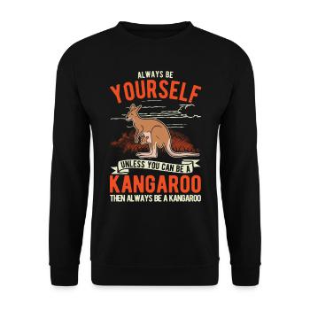 Always be yourself Kangaroo Australia Kangaroo - Unisex Sweatshirt - black - Front - Alina (178cm) & Michal (187cm)