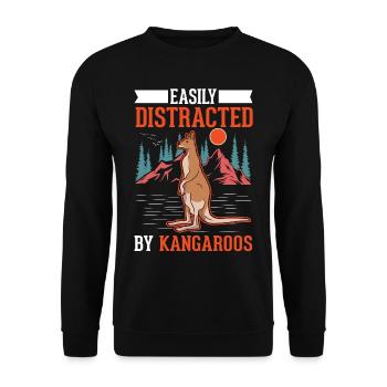 Facilement distrait par les kangourous Kangourou - Sweat-shirt Unisexe - noir - Devant - Alina (178cm) & Michal (187cm)