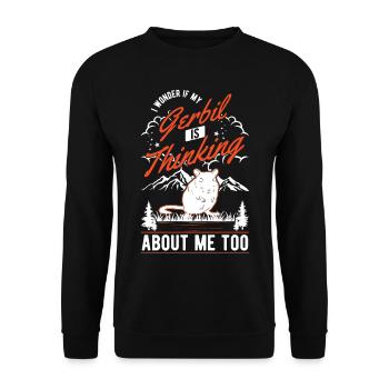 Gerbil Gift Mongolian Gerbil Gerbil - Unisex Sweatshirt - black - Front - Alina (178cm) & Michal (187cm)