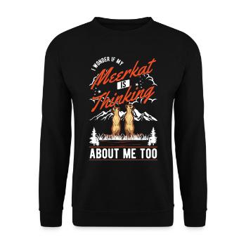 Erdmännchen Surikat Meerkat - Unisex Pullover - Schwarz - Vorne - Alina (178cm) & Michal (187cm)