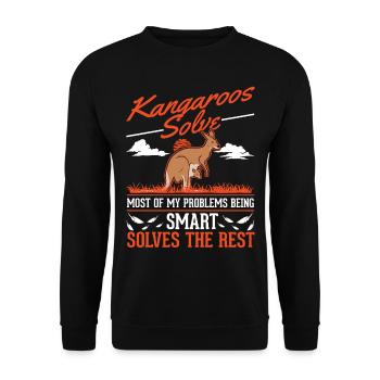 Kangaroo Australia Kangaroo - Unisex Sweatshirt - black - Front - Alina (178cm) & Michal (187cm)