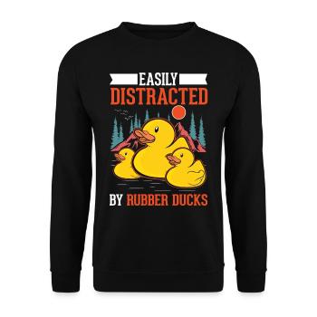 Canard en caoutchouc cadeau canard en caoutchouc canard en caoutchouc - Sweat-shirt Unisexe - noir - Devant - Alina (178cm) & Michal (187cm)
