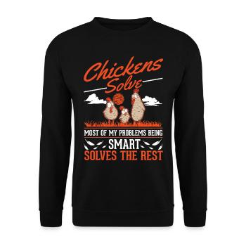 Chickens Chicken Breeding Chicken Farmer - Unisex Sweatshirt - black - Front - Alina (178cm) & Michal (187cm)