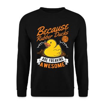 Rubber Duck Gift Rubber Duck Rubber Duck - Unisex Sweatshirt - black - Front - Alina (178cm) & Michal (187cm)