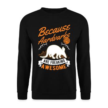 Erdferkel Geschenk Aardvark - Unisex Pullover - Schwarz - Vorne - Alina (178cm) & Michal (187cm)