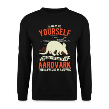 Soyez toujours vous-même, Aardvark Erdferkel - Sweat-shirt Unisexe - noir - Devant - Alina (178cm) & Michal (187cm)