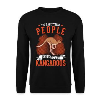 Kangaroo Australia Australian Kangaroo - Unisex Sweatshirt - black - Front - Alina (178cm) & Michal (187cm)