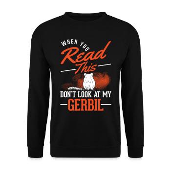Gerbil Gift Mongolian Gerbil Gerbil - Unisex Sweatshirt - black - Front - Alina (178cm) & Michal (187cm)