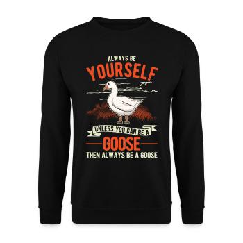 Cadeau d’oies, amateur d’oie, éleveur d’oies - Sweat-shirt Unisexe - noir - Devant - Alina (178cm) & Michal (187cm)