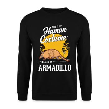 Armadillo Human Costume Gürteltier - Unisex Sweatshirt - black - Front - Alina (178cm) & Michal (187cm)