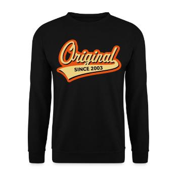 Original Since 2003 (Geburtsjahr, Geburtstag / 3C) - Unisex Pullover - Schwarz - Vorne - Alina (178cm) & Michal (187cm)