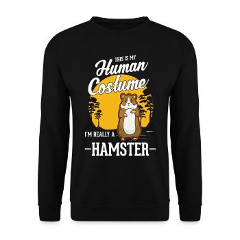 Hamster Costume Hamster Wheel Gold Hamster - Unisex Sweatshirt - black - Front - Alina (178cm) & Michal (187cm)