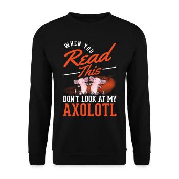 Axolotl Geschenk Schwanzlurch Axolotl - Unisex Pullover - Schwarz - Vorne - Alina (178cm) & Michal (187cm)