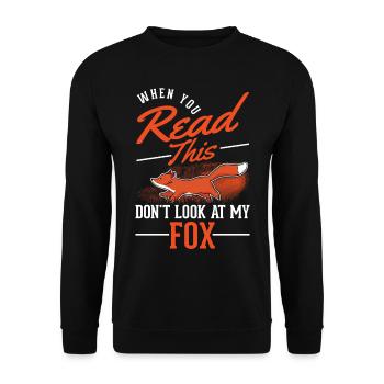 Cadeau de renard Renard roux - Sweat-shirt Unisexe - noir - Devant - Alina (178cm) & Michal (187cm)