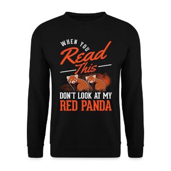 Roter Panda Geschenk Red Panda - Unisex Pullover - Schwarz - Vorne - Alina (178cm) & Michal (187cm)
