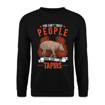 Tapir Lowland Tapir Tapirdae Tapir - Unisex Sweatshirt - black - Front - Alina (178cm) & Michal (187cm)