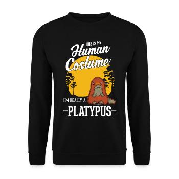 Schnabeltier Human Costume Halloween - Unisex Pullover - Schwarz - Vorne - Alina (178cm) & Michal (187cm)