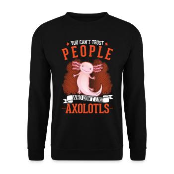Axolotl cadeau amphibien axolotl - Sweat-shirt Unisexe - noir - Devant - Alina (178cm) & Michal (187cm)