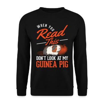 Guinea Pig Gift Guinea Pig - Unisex Sweatshirt - black - Front - Alina (178cm) & Michal (187cm)