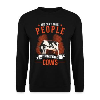 Éleveur de vaches Éleveur de bovins Vaches agricultrices - Sweat-shirt Unisexe - noir - Devant - Alina (178cm) & Michal (187cm)