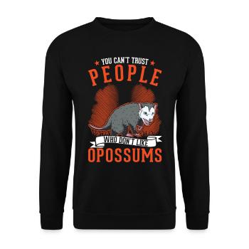 Opossum cadeau opossum marsupial - Sweat-shirt Unisexe - noir - Devant - Alina (178cm) & Michal (187cm)