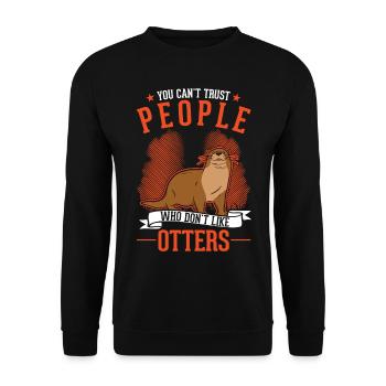 Otter Gift Otter Sea Otter - Unisex Sweatshirt - black - Front - Alina (178cm) & Michal (187cm)