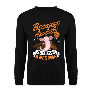Axolotl cadeau armé amphibien - Sweat-shirt Unisexe - noir - Devant - Alina (178cm) & Michal (187cm)