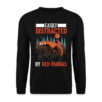 Cadeau Panda roux Panda roux - Sweat-shirt Unisexe - noir - Devant - Alina (178cm) & Michal (187cm)