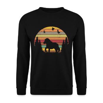 Shetland Pony Retro - Unisex Pullover - Schwarz - Vorne - Alina (178cm) & Michal (187cm)