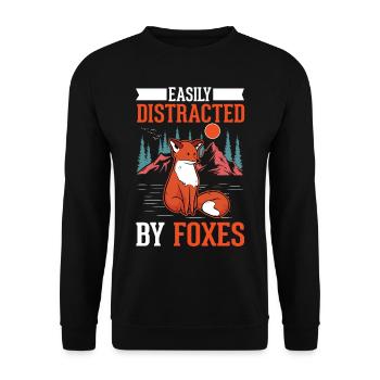 Fox Gift Red Fox - Unisex Sweatshirt - black - Front - Alina (178cm) & Michal (187cm)