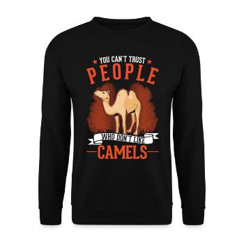 Camel Dromedary Egypt Gift Big Camel - Unisex Sweatshirt - black - Front - Alina (178cm) & Michal (187cm)