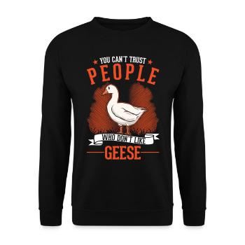 Cadeau d’oies, amateur d’oie, éleveur d’oies - Sweat-shirt Unisexe - noir - Devant - Alina (178cm) & Michal (187cm)