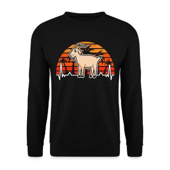 Ziegen Herzschlag Ziegenwirt Ziege - Unisex Pullover - Schwarz - Vorne - Alina (178cm) & Michal (187cm)