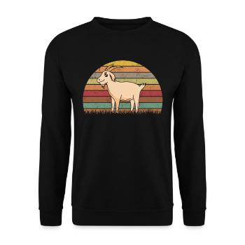 Chèvres Retro Goat Host Vintage Goat - Sweat-shirt Unisexe - noir - Devant - Alina (178cm) & Michal (187cm)