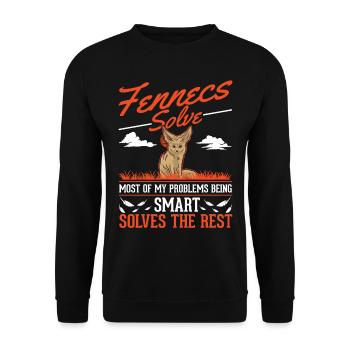 Fennec Gift Desert Fox Fennec - Unisex Sweatshirt - black - Front - Alina (178cm) & Michal (187cm)