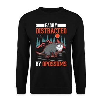 Facilement distrait par les opossums Possum Beutelratte - Sweat-shirt Unisexe - noir - Devant - Alina (178cm) & Michal (187cm)