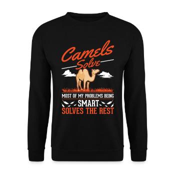 Camel Dromedary Egypt Gift Big Camel - Unisex Sweatshirt - black - Front - Alina (178cm) & Michal (187cm)